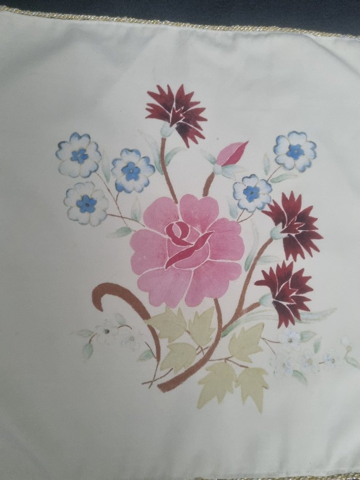 El boyamalı Pastel Renk Beyaz Kırlent Kılıfı - Görsel 4