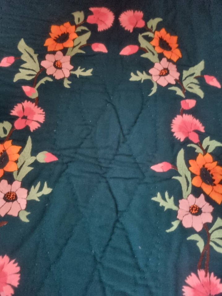 Çiçek Desenli Geleneksel El Yapımı Seccade - Görsel 3