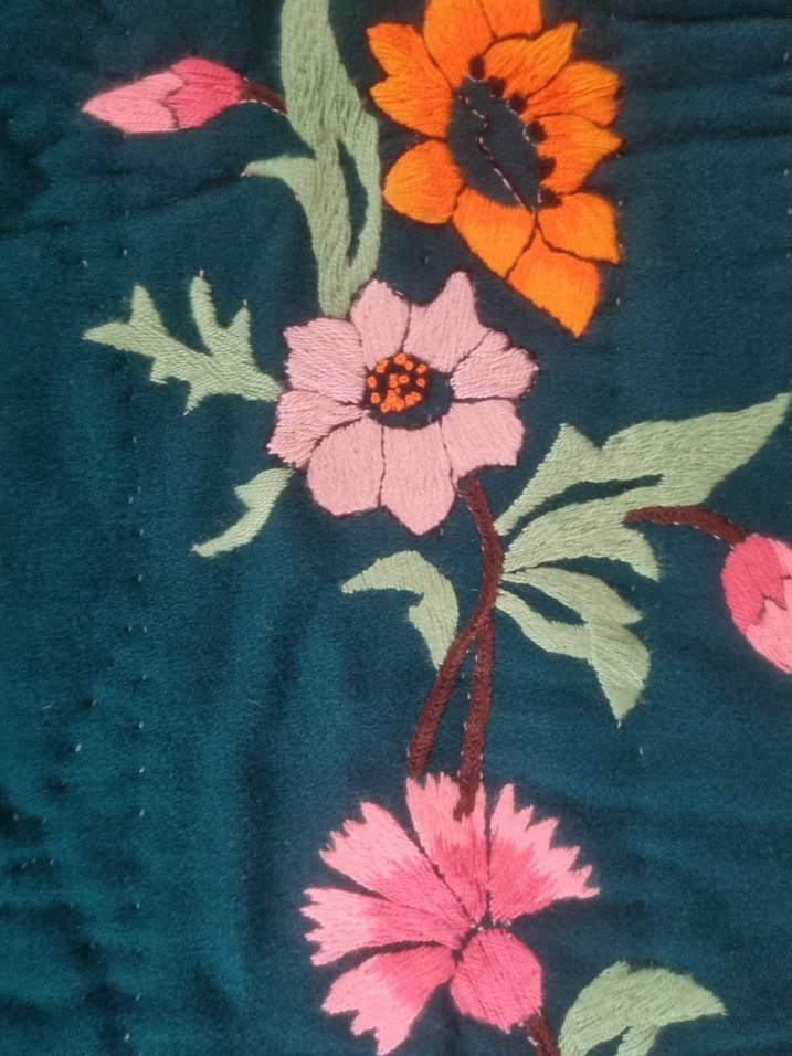 Çiçek Desenli Geleneksel El Yapımı Seccade - Görsel 2