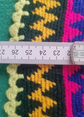 Renkli Desenli Altıgen Elişi Örtü - Görsel 6