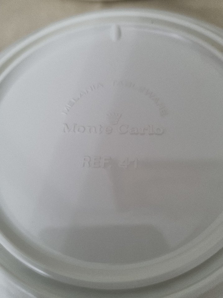 Monte Carlo Beyaz renkli desenli  melamin tabak seti - Görsel 5