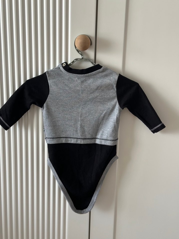 Gri BJK Baskılı Uzun Kollu Bebek Body Orjinal - Görsel 2
