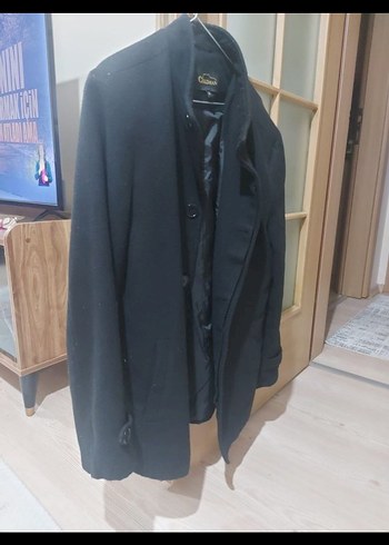 Düğmeli Siyah Erkek Klasik Midi Kaban - Görsel 2