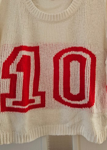 Kadın Beyaz Örgü Triko Kazak - Görsel 3