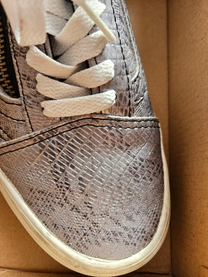 Gri Yılan Desenli Bağcıklı Kadın Vans - Görsel 3