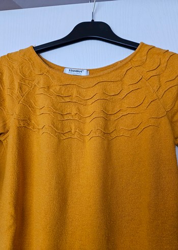 Kadın Hardal Sarısı Triko Uzun Kollu Kazak - Görsel 2