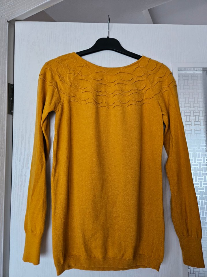 Kadın Hardal Sarısı Triko Uzun Kollu Kazak - Görsel 3