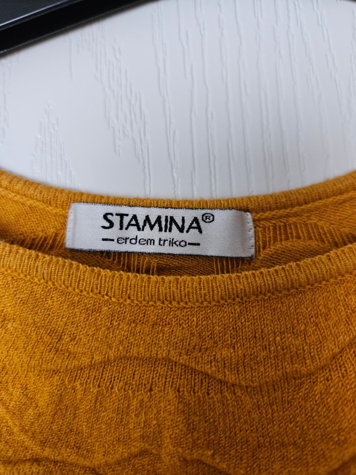 Kadın Hardal Sarısı Triko Uzun Kollu Kazak - Görsel 4