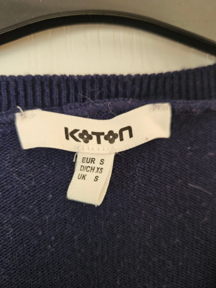 Lacivert V Yaka Kadın Örgü Kazak - Görsel 2