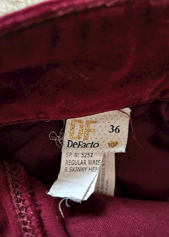 Bordo Kadife Kadın Pantolon - Görsel 3