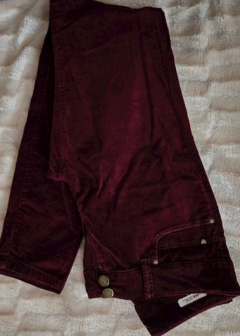 Bordo Kadife Kadın Pantolon - Görsel 2