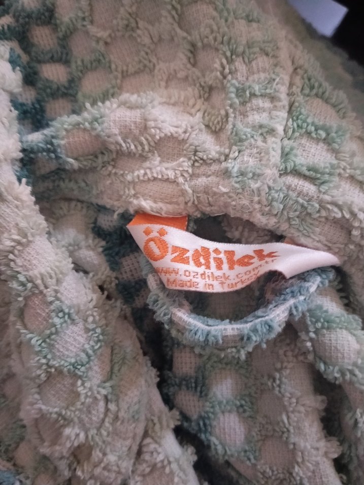 Çocuk Mavi Pastel Batik Desenli Bornoz - Görsel 2