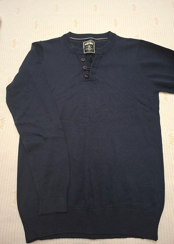 Düğmeli Erkek Pamuklu Lacivert L Sweatshirt 2 kez giyinildi - Görsel 2