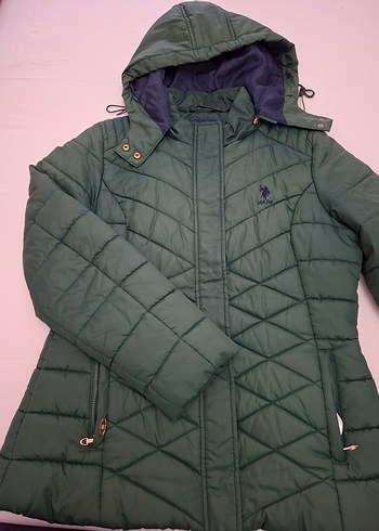 Yeşil Kapüşonlu Kadın Kış Montu 42 L beden - Görsel 2
