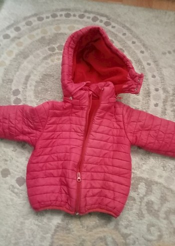 Erkek Çocuk Kapüşonlu Fermuarlı kırmızı Mont - Görsel 2