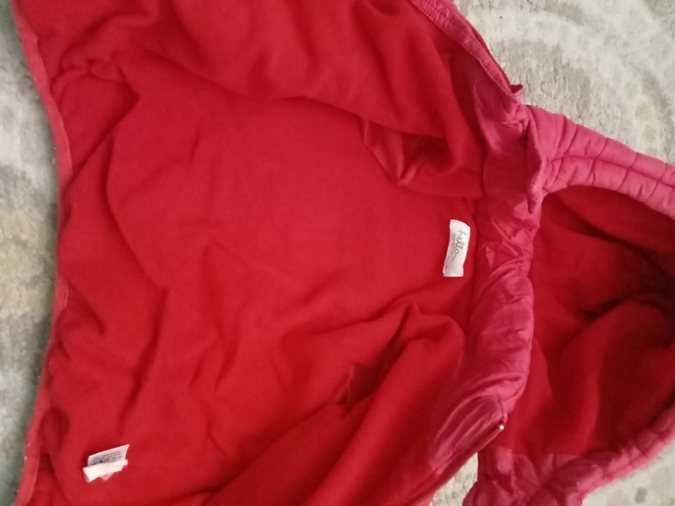 Erkek Çocuk Kapüşonlu Fermuarlı kırmızı Mont - Görsel 3