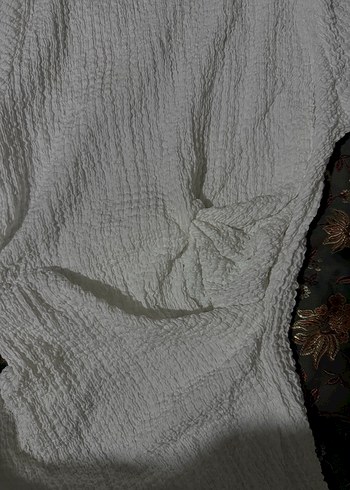 Uzun kollu büzgülü dokulu bluz - Görsel 4