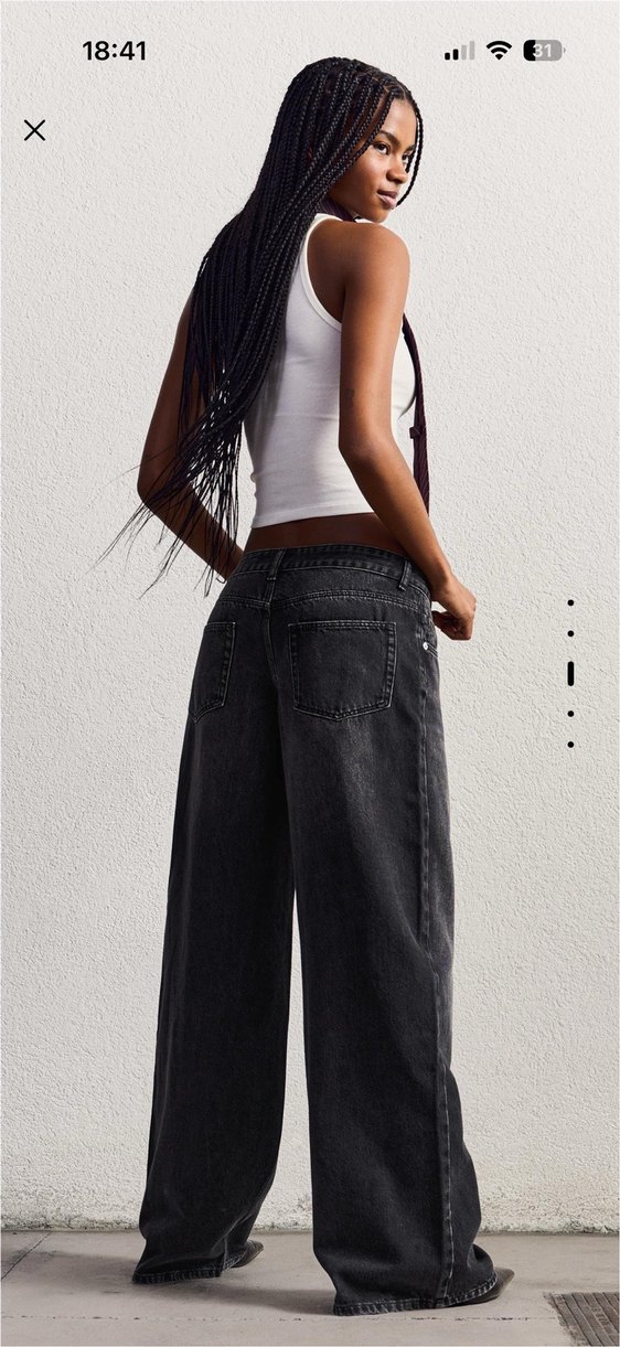 Berska geniş paça düşük bel jean - Görsel 3