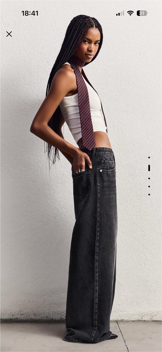 Berska geniş paça düşük bel jean - Görsel 2