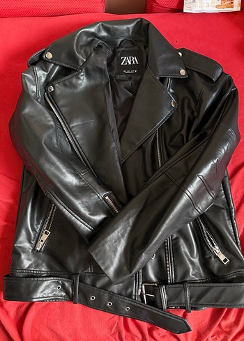 Zara siyah deri çeket - Görsel 4