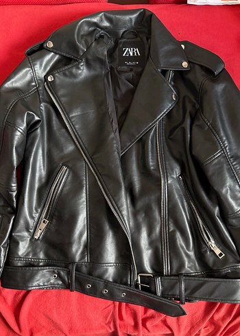 Zara siyah deri çeket - Görsel 3