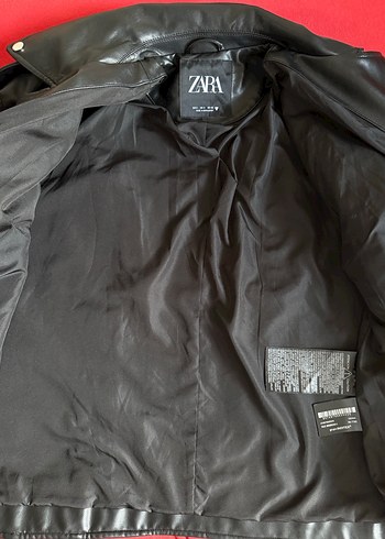 Zara siyah deri çeket - Görsel 5