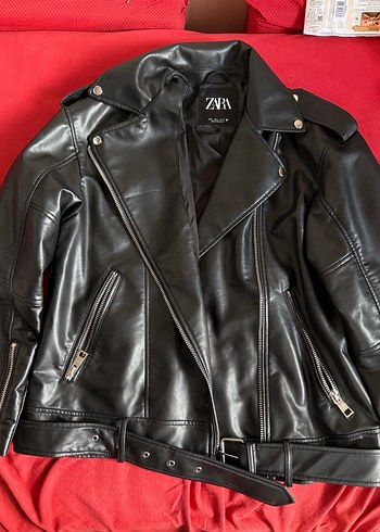 Zara siyah deri çeket - Görsel 6