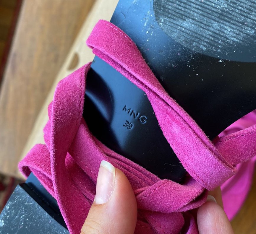 Mango Pembe Süet İpli Sandalet - Görsel 3