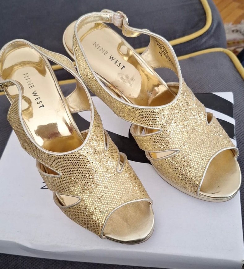 Altın Renkli Topuklu Kadın Abiye Ayakkabı - Görsel 2