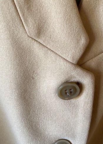 Bej Rengi Yün Büyük Beden Kaban - Görsel 2