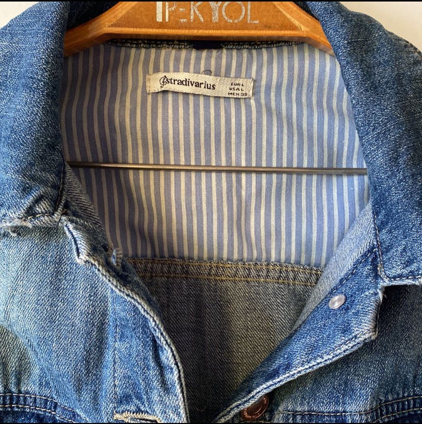 Stradivarius Crop Kadın Kot Ceket - Görsel 2