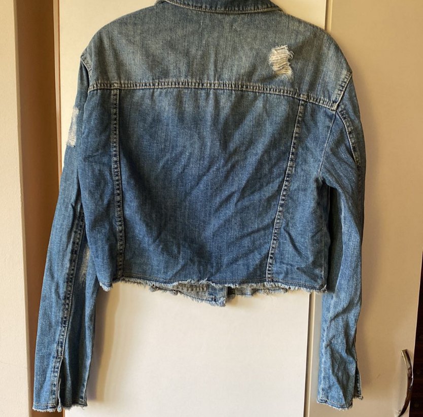 Stradivarius Crop Kadın Kot Ceket - Görsel 3