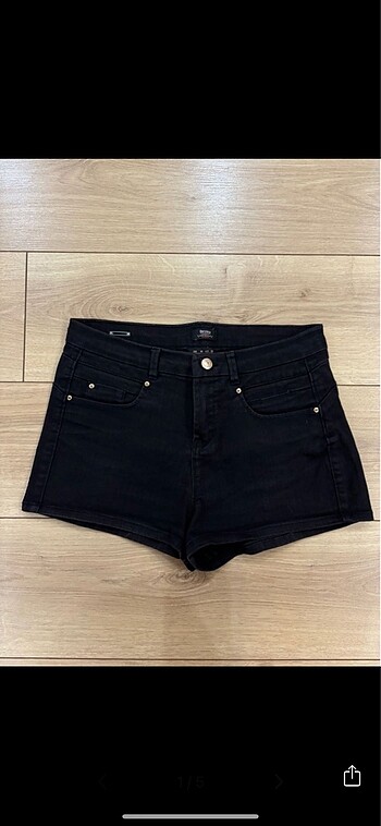 BERSHKA Siyah Jean Kot Şort