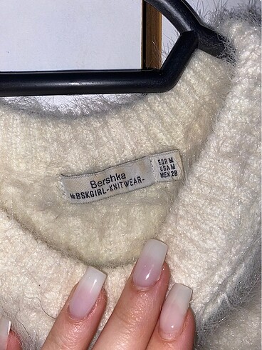 Bershka Beyaz simli süveter