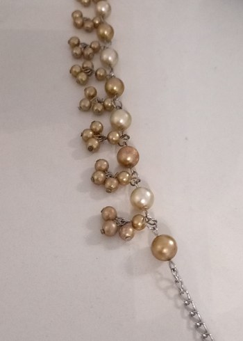 Bej Boncuklu Uzun Kadın Kolye - Görsel 2