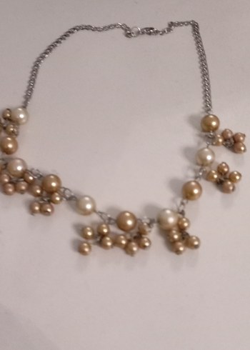 Bej Boncuklu Uzun Kadın Kolye - Görsel 3