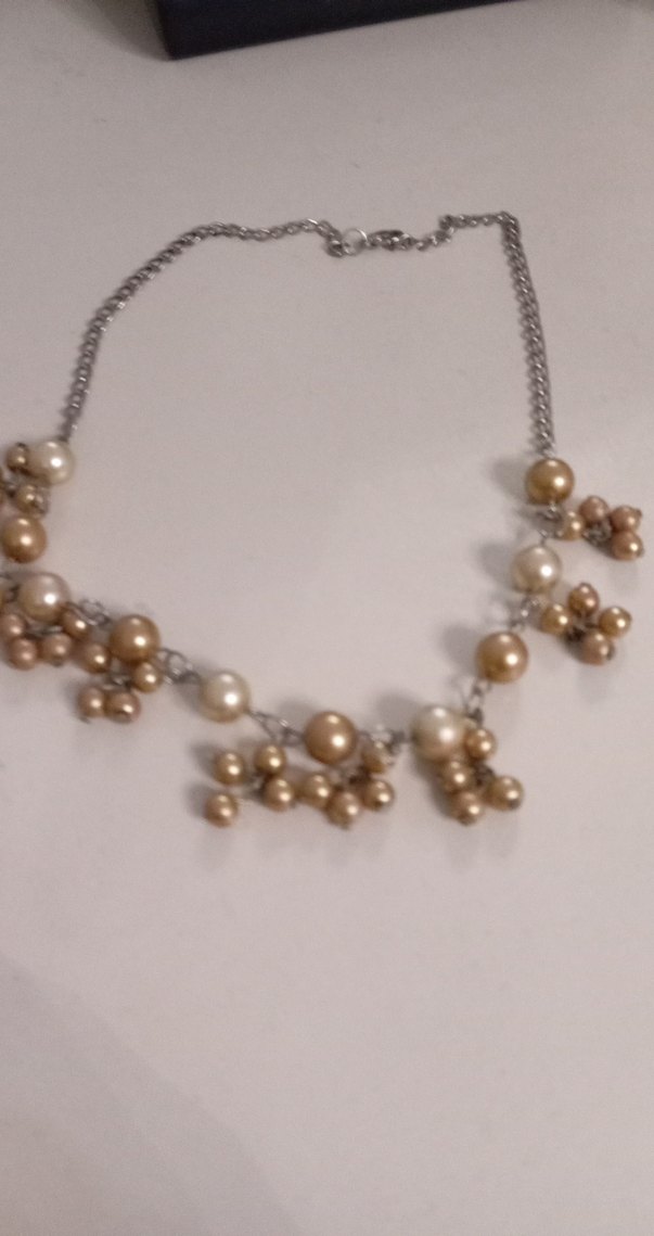 Bej Boncuklu Uzun Kadın Kolye - Görsel 3