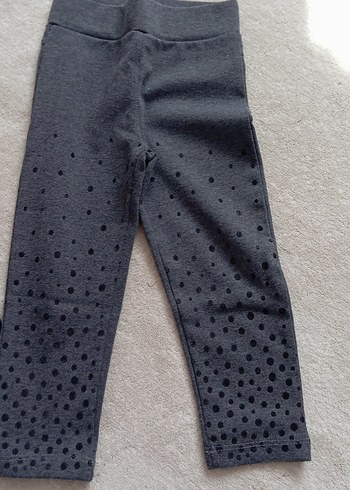 Düğmeli Gri Kız Taytı - Görsel 3