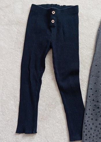 Düğmeli Gri Kız Taytı - Görsel 2