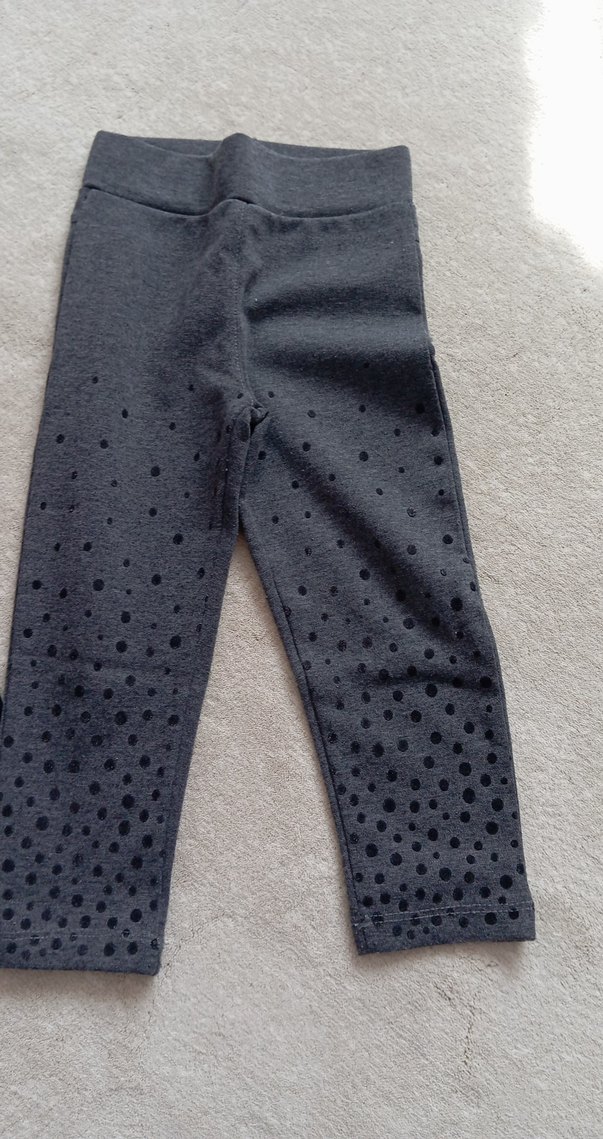 Düğmeli Gri Kız Taytı - Görsel 3