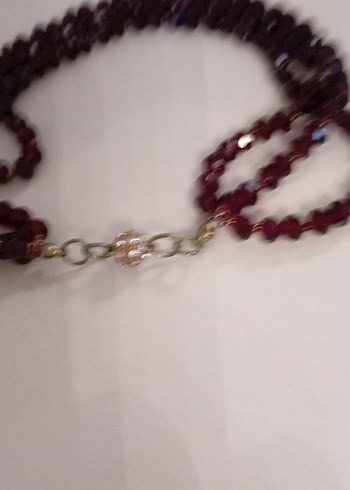 Bordo Boncuklu Uzun Bohem Kolye - Görsel 3