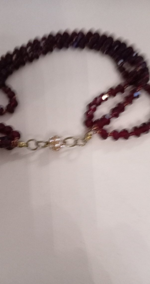 Bordo Boncuklu Uzun Bohem Kolye - Görsel 3