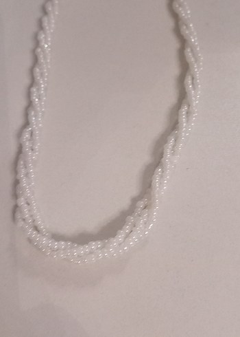Beyaz Boncuklu Uzun Bohem Kolye - Görsel 3