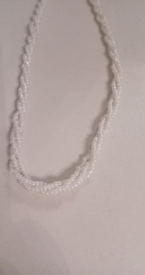 Beyaz Boncuklu Uzun Bohem Kolye - Görsel 3