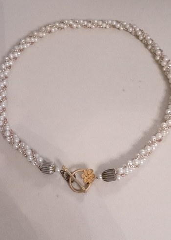 Beyaz Boncuklu Midi Kadın Kolye - Görsel 2