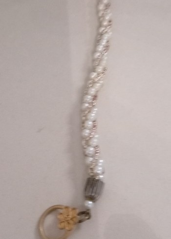 Beyaz Boncuklu Midi Kadın Kolye - Görsel 3