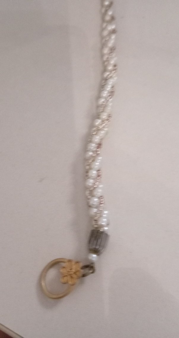Beyaz Boncuklu Midi Kadın Kolye - Görsel 3