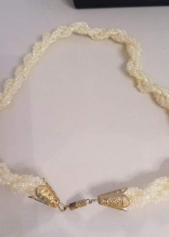 Beyaz Boncuklu Midi Bohem Kadın Kolye - Görsel 3