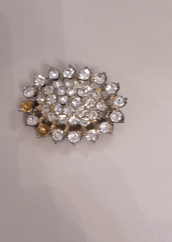 Altın Renkli Vintage Payetli Broş - Görsel 2