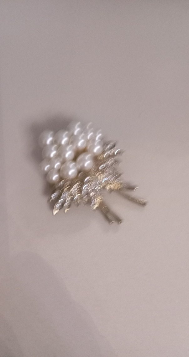 İnci İşlemeli Vintage Kadın Broş - Görsel 4